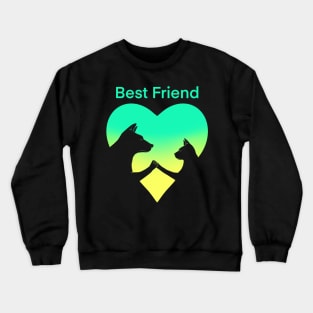 Dog and cat best friend love Crewneck Sweatshirt